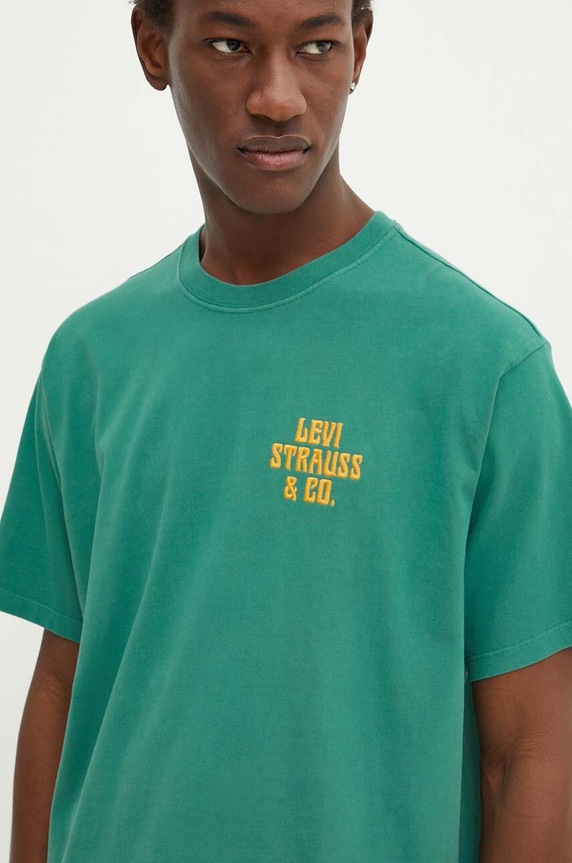 Levi's t-shirt męski bawełniany zielony 87373