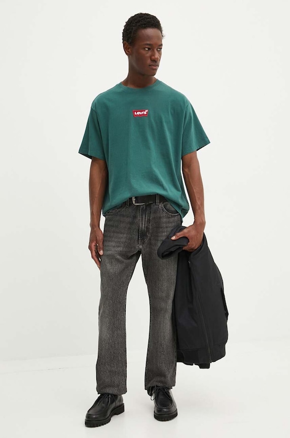 Levi's T-shirt da uomo in cotone 87373 verde SS26
