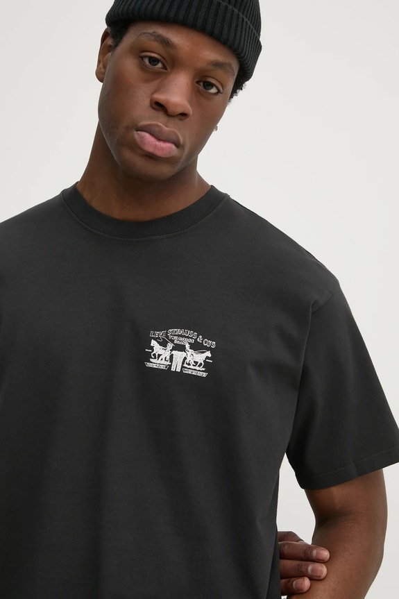 Levi's t-shirt męski bawełniany czarny 87373