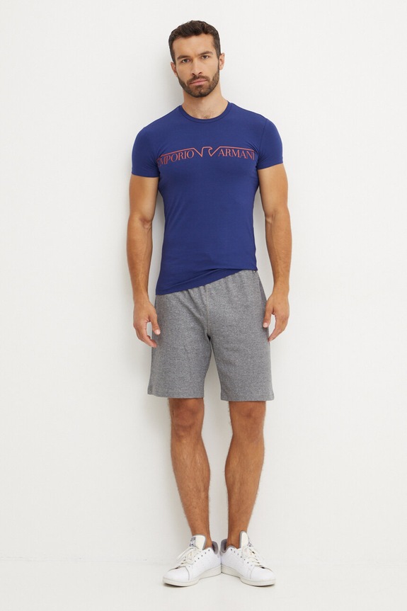Tričko Emporio Armani Underwear potlač tmavomodrá 111035.4F516