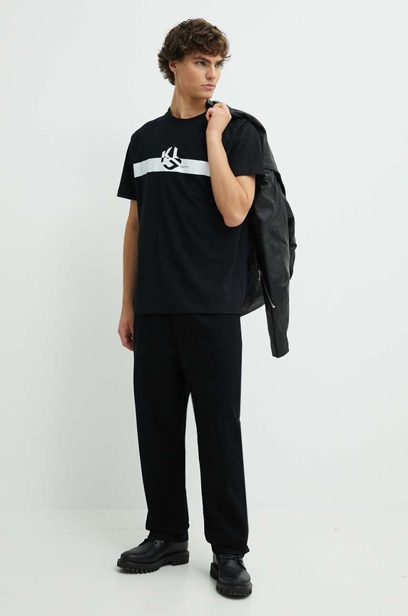 Karl Lagerfeld Jeans t-shirt bawełniany 245D1701 czarny AW24