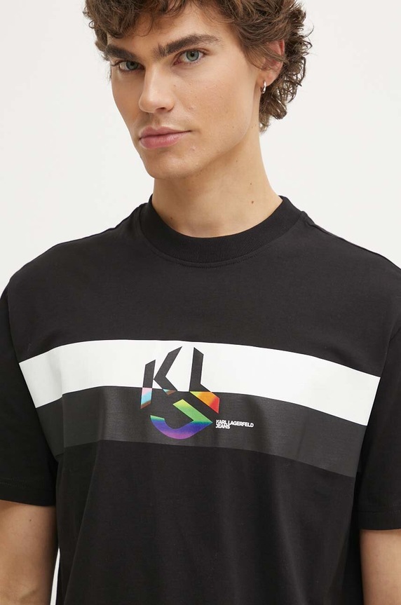 Karl Lagerfeld Jeans t-shirt bawełniany czarny 245D1708