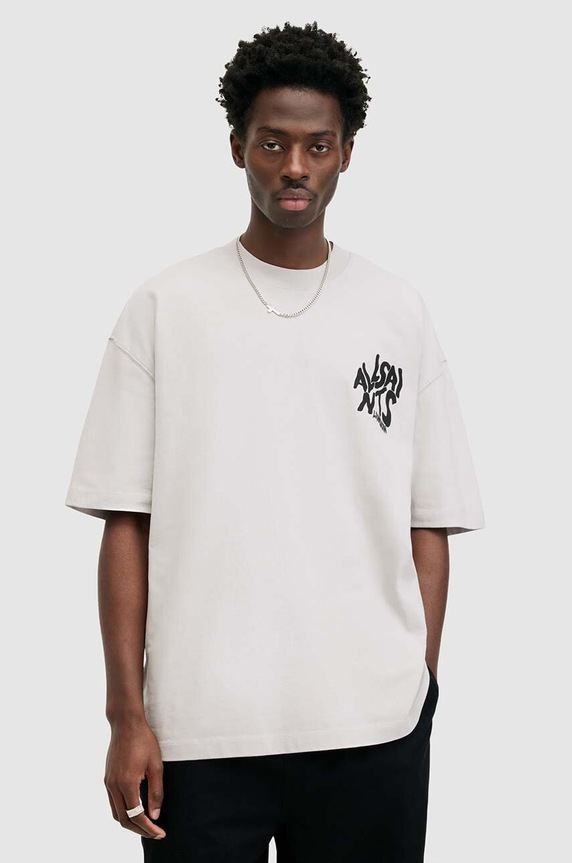 AllSaints t-shirt bawełniany ORLANDO SS nadruk biały M022PA