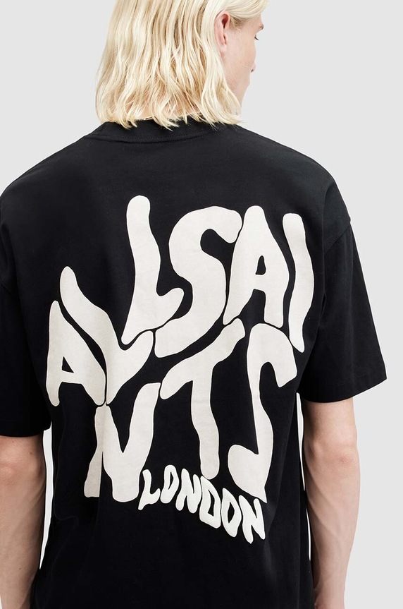 Ruházat AllSaints pamut póló ORLANDO SS M022PA fekete