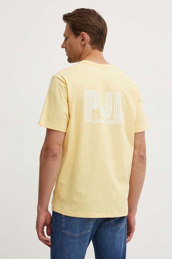 Îmbrăcăminte Pepe Jeans tricou din bumbac AARON PM509426 galben