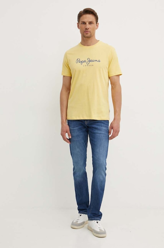 Pepe Jeans t-shirt bawełniany ABEL PM509428 żółty AW24