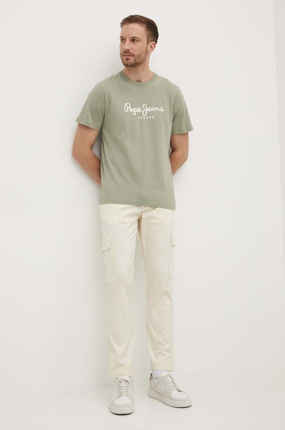 Pamučna majica Pepe Jeans ABEL PM509428 zelena AW24