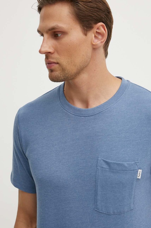 Tričko Pepe Jeans MANS TEE jednofarebný modrá PM509434
