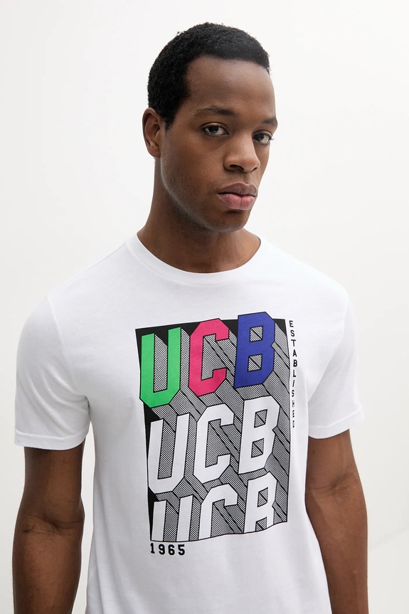 United Colors of Benetton t-shirt bawełniany biały 3I1XU1096