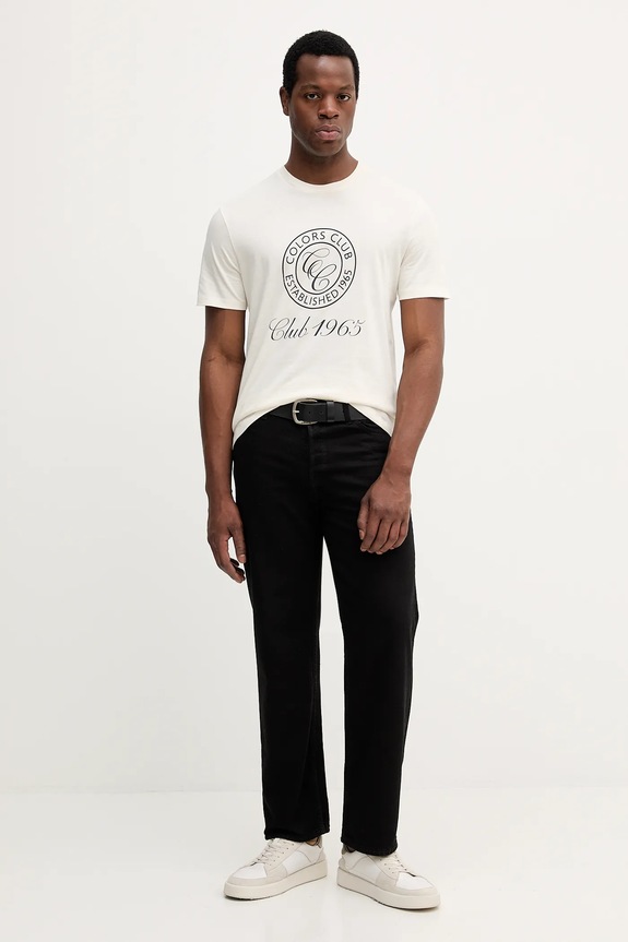 Βαμβακερό μπλουζάκι United Colors of Benetton 3I1XU1096 μπεζ AW25