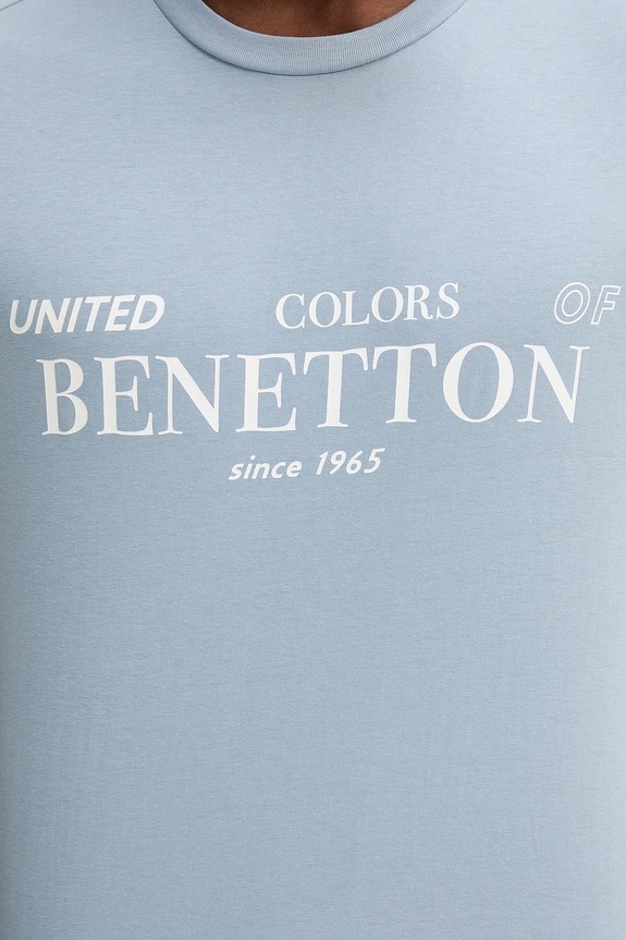 Βαμβακερό μπλουζάκι United Colors of Benetton 3I1XU1096 μπλε
