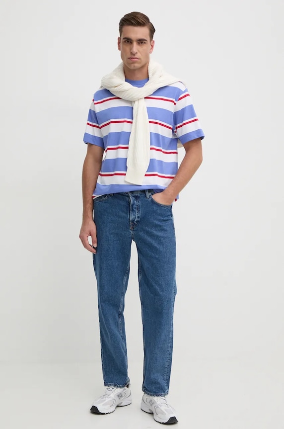 Bombažna kratka majica United Colors of Benetton 38Y3U109J vijolična AW24