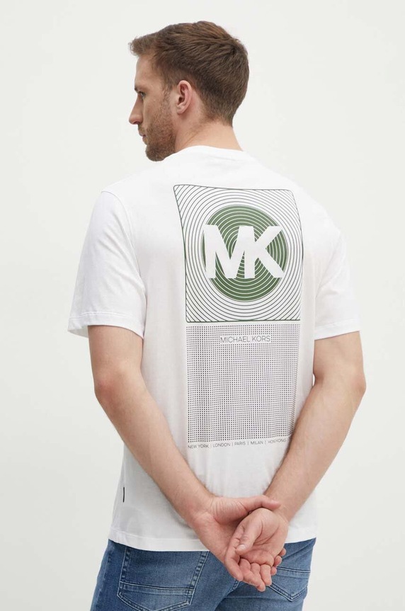 Michael Kors t-shirt bawełniany nadruk biały CT4525NFV4