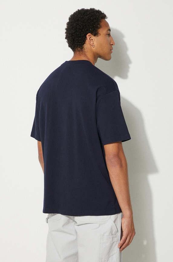 Abbigliamento Drôle de Monsieur t-shirt in cotone Le T-Shirt Slogan Classique PERM.TS202.CO002.NY blu navy