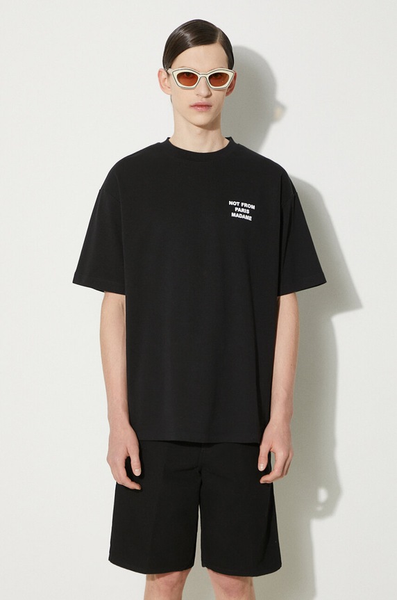 Odjeća Pamučna majica Drôle de Monsieur Le T-Shirt Slogan PERM.TS203.CO002.BL crna