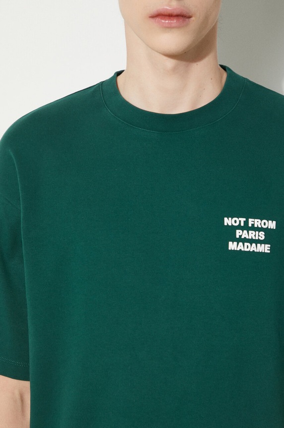 Drôle de Monsieur t-shirt in cotone Le T-Shirt Slogan PERM.TS203.CO002.DGN verde