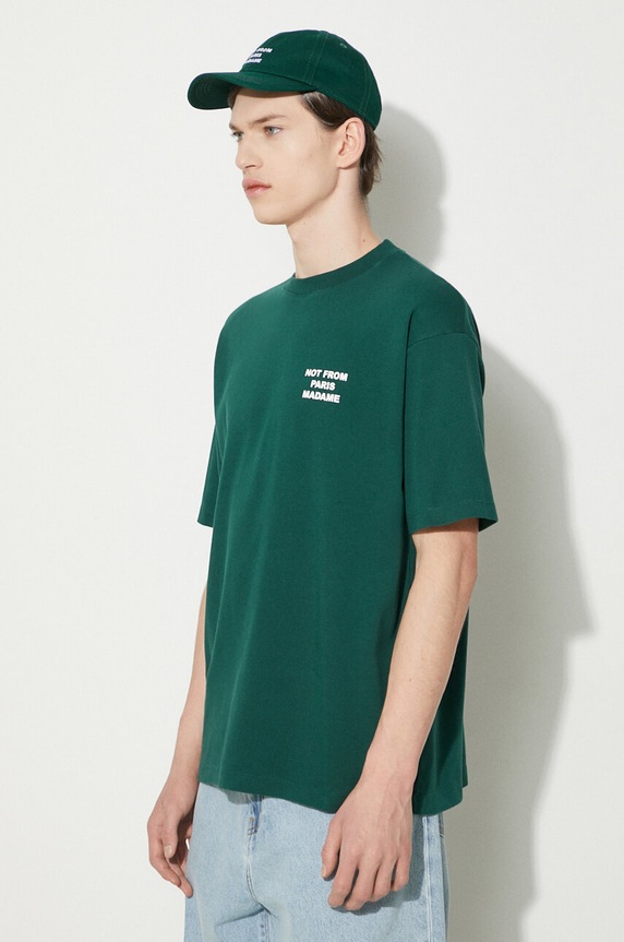 Abbigliamento Drôle de Monsieur t-shirt in cotone Le T-Shirt Slogan PERM.TS203.CO002.DGN verde