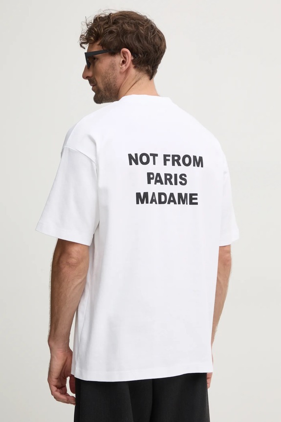 Drôle de Monsieur cotton t-shirt Le T-Shirt Slogan relaxed white PERM.TS203.CO002.OPW