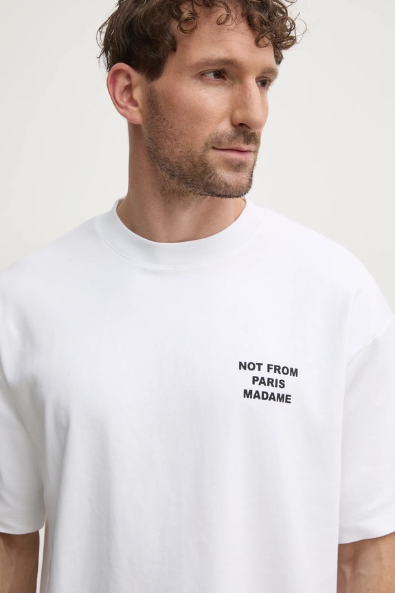 Drôle de Monsieur cotton t-shirt Le T-Shirt Slogan white PERM.TS203.CO002.OPW
