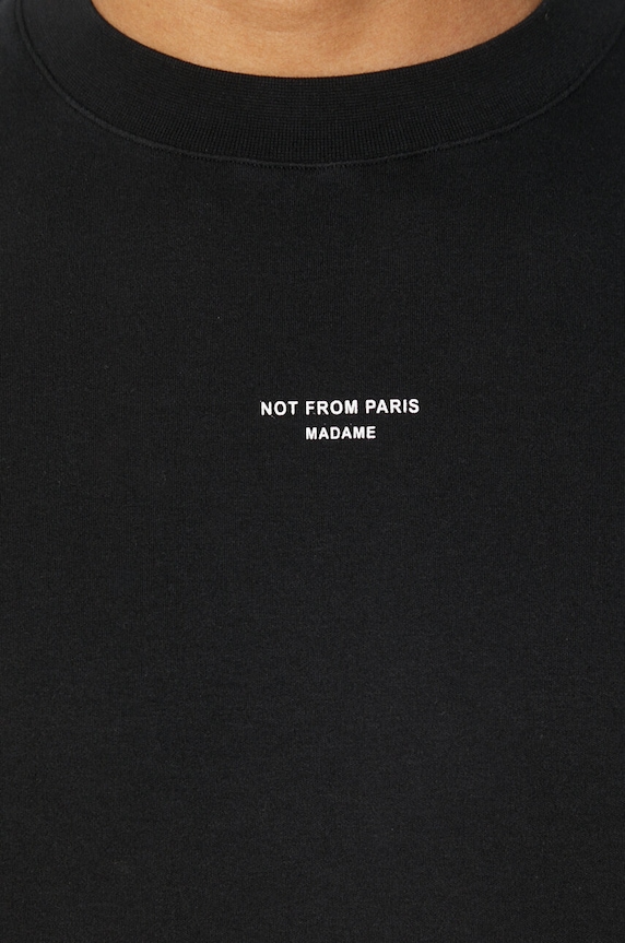Bavlnené tričko Drôle de Monsieur Le T-Shirt Slogan Classique PERM.TS202.CO002.BL