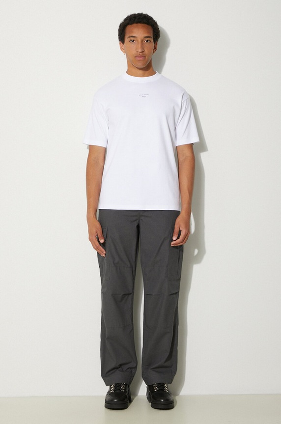 Drôle de Monsieur cotton t-shirt Slogan Classique PERM.TS202.CO002.OPW white AW24