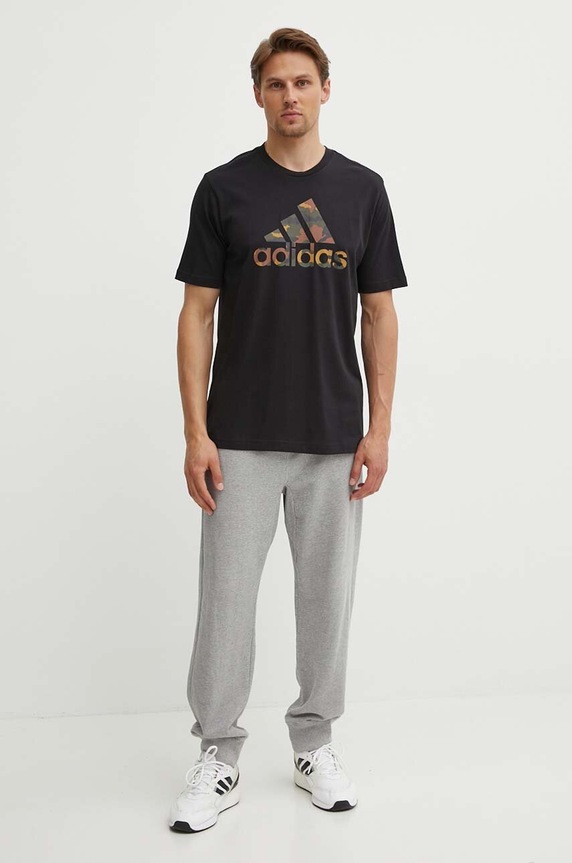 adidas pamut póló Camo IW2671 fekete AW24