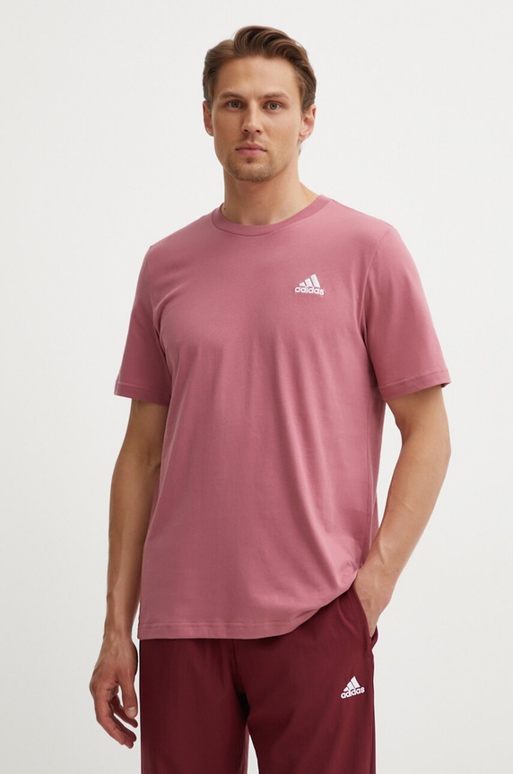 adidas t-shirt bawełniany Essentials bawełna różowy IX0120