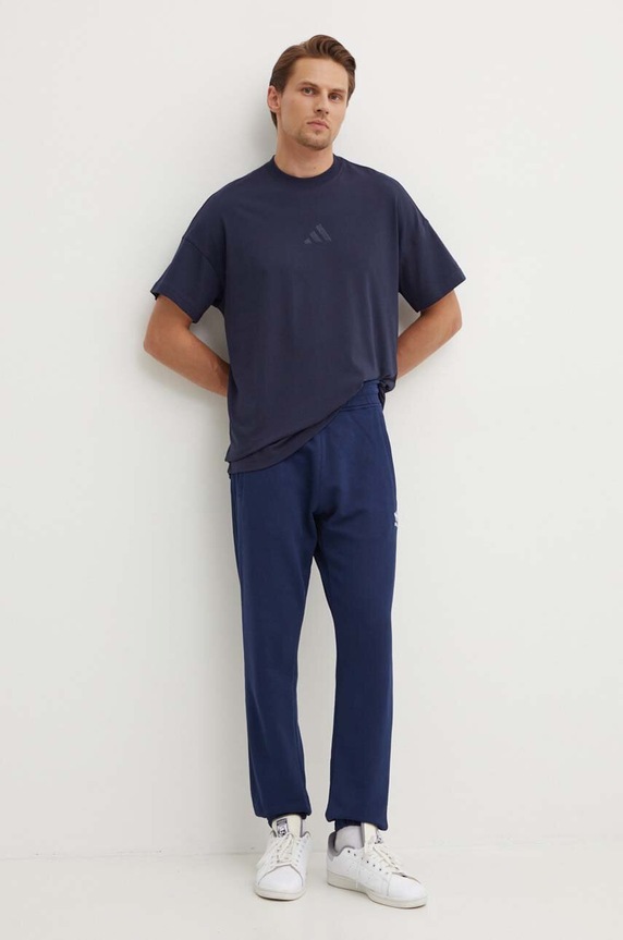adidas t-shirt bawełniany All SZN IY4135 granatowy AW24