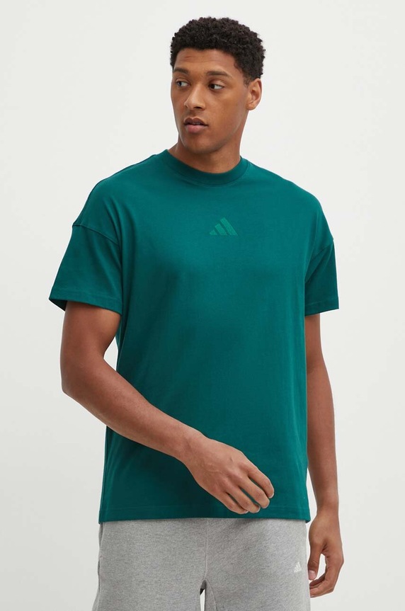 Βαμβακερό μπλουζάκι adidas All SZN πράσινο IY4143