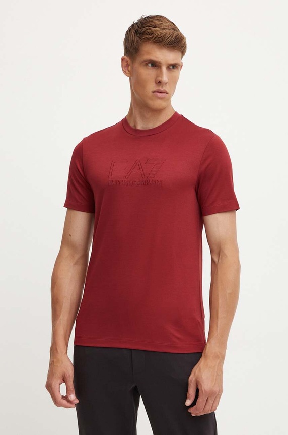 EA7 Emporio Armani t-shirt bordowy PJUJZ.6DPT71.1496