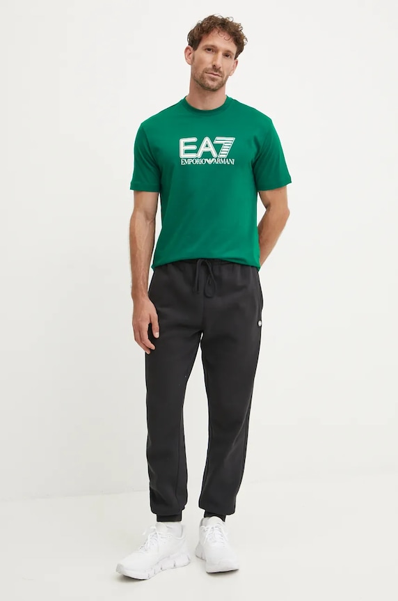Bavlněné tričko EA7 Emporio Armani PJVPZ.6DPT81.1823 zelená AW24