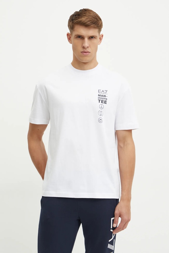 EA7 Emporio Armani t-shirt bawełniany biały AF11970.7M000006.U0002