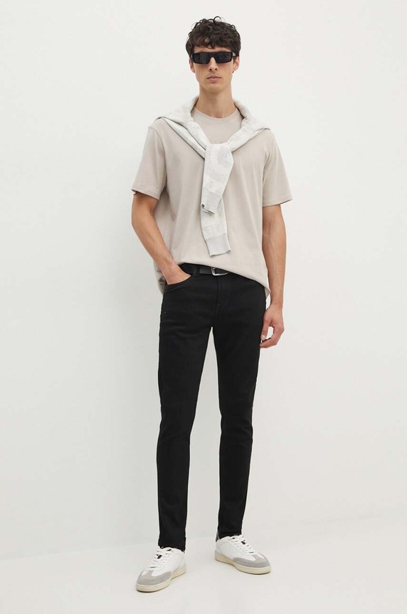 Armani Exchange t-shirt bawełniany 6DZTAC.ZJASZ beżowy AW24