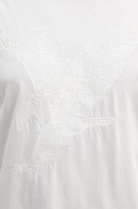 Armani Exchange t-shirt bawełniany 6DZTAD.ZJ9TZ beżowy