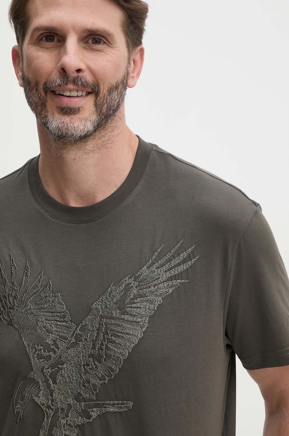 Bavlnené tričko Armani Exchange zelená 6DZTAD.ZJ9TZ