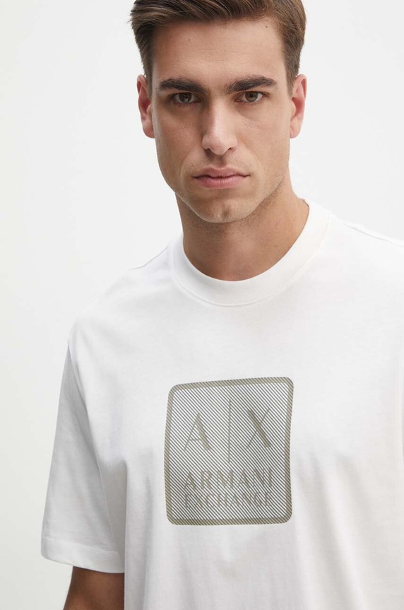 Armani Exchange t-shirt bawełniany biały 6DZTHB.ZJ9JZ