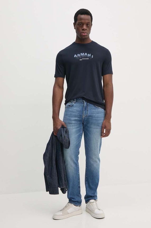 Armani Exchange t-shirt 6DZTHV.ZJE6Z granatowy AW24