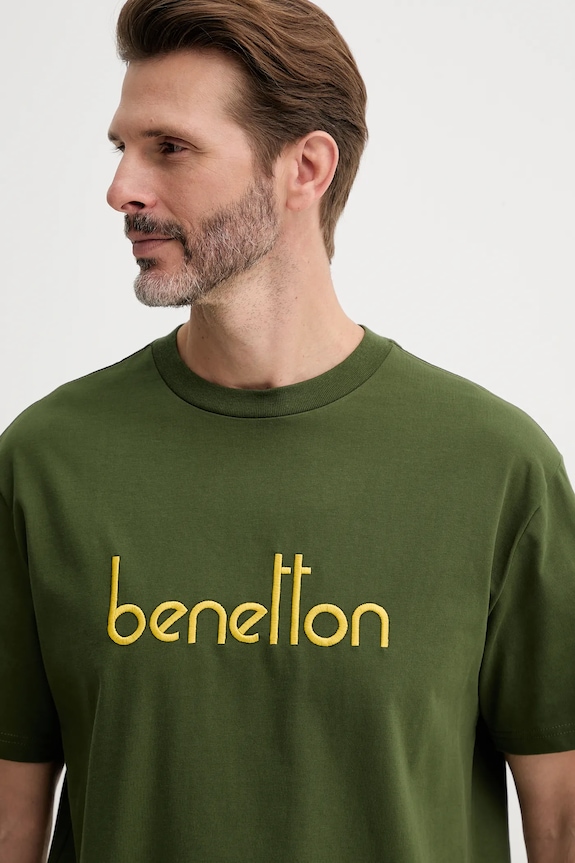 Bavlnené tričko United Colors of Benetton zelená 3MI6U109O