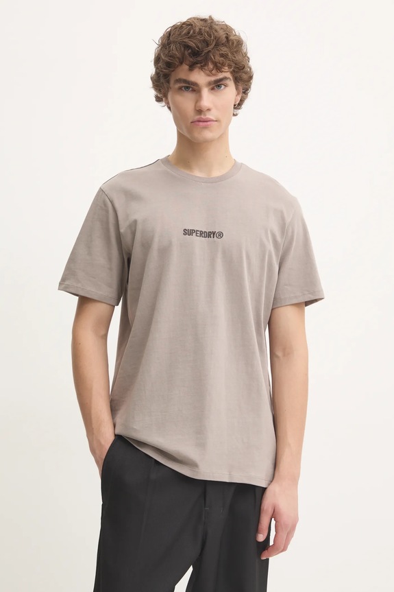 Superdry tricou din bumbac imprimeu gri M1012028A.1PC