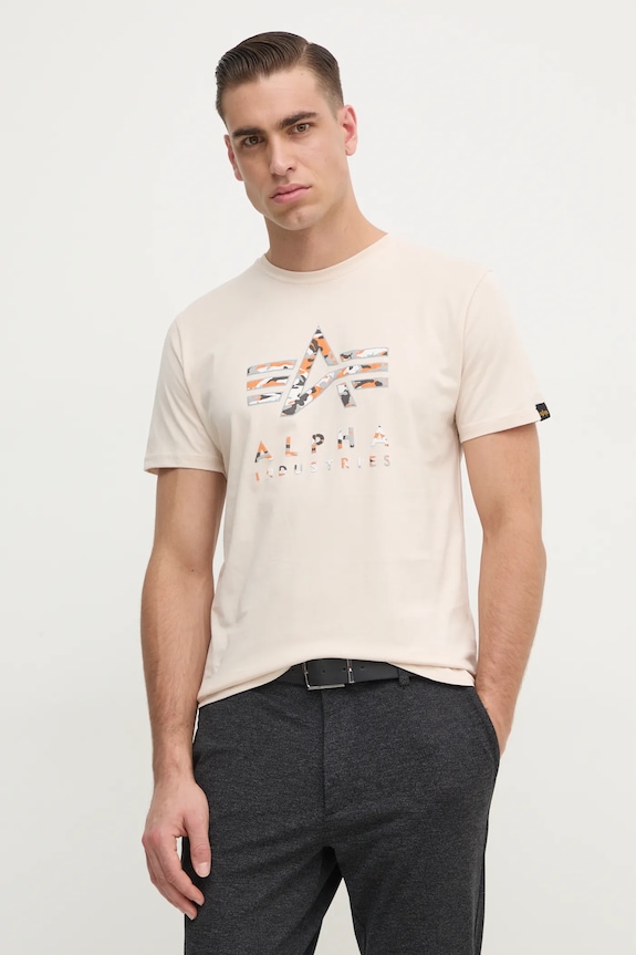Alpha Industries tricou din bumbac bej 146506