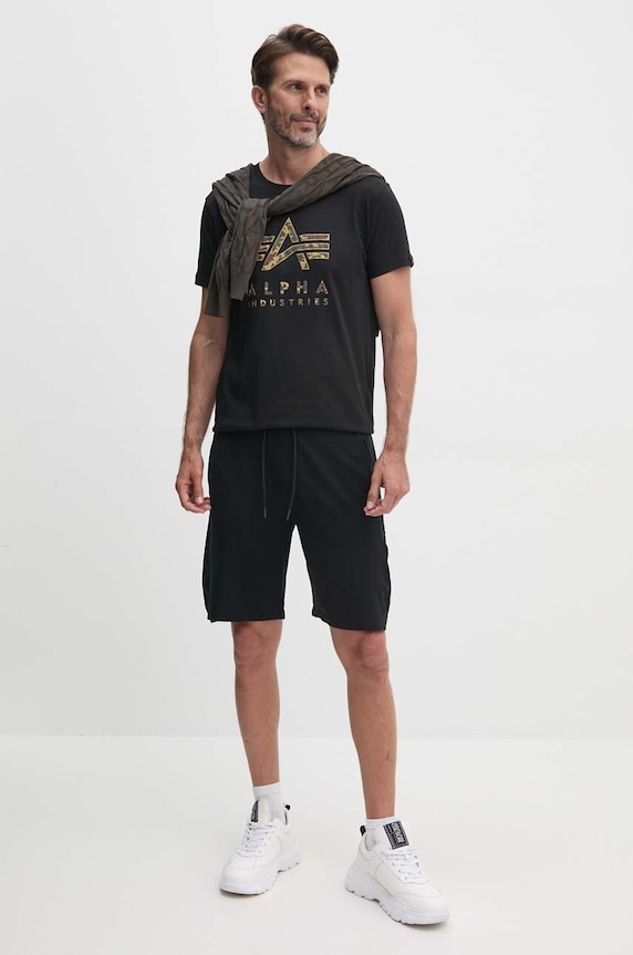 Alpha Industries t-shirt bawełniany 146506 czarny SS26