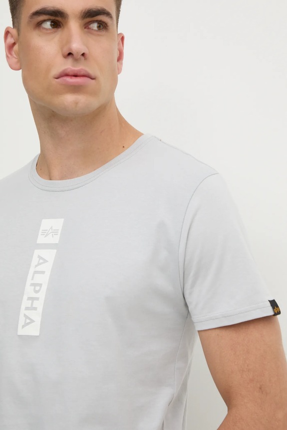 Odzież Alpha Industries t-shirt bawełniany 146509 szary