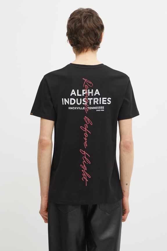 Alpha Industries cotton t-shirt regular black 148516