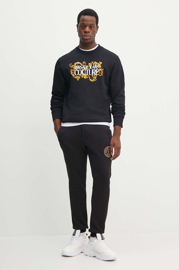 Памучна тениска Versace Jeans Couture 77GAH6S3.J0001 бял AW24