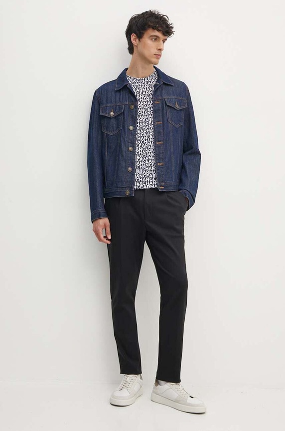 Armani Exchange t-shirt bawełniany 6DZTJA.ZJH4Z czarny AW24