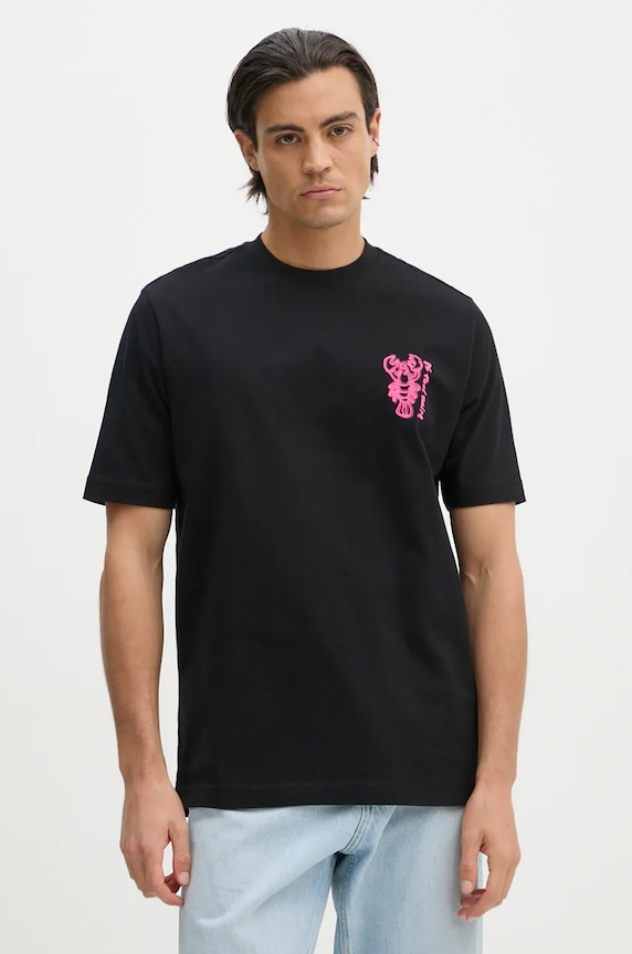 Bavlněné tričko PS Paul Smith nášivka černá M2R.965X.NP4823