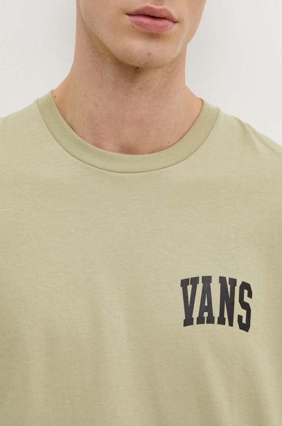 Βαμβακερό μπλουζάκι Vans VN000HFGD3Z1 πράσινο
