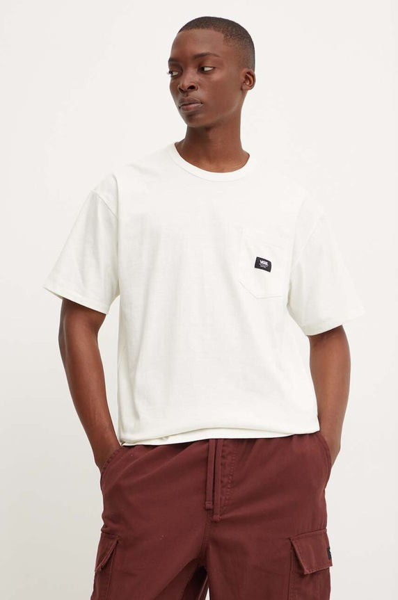 Pamučna majica Vans bež VN000G3YFS81