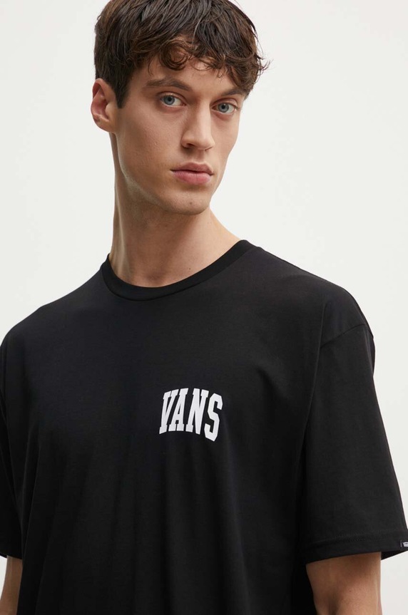 Bavlněné tričko Vans potisk černá VN000HFGBLK1