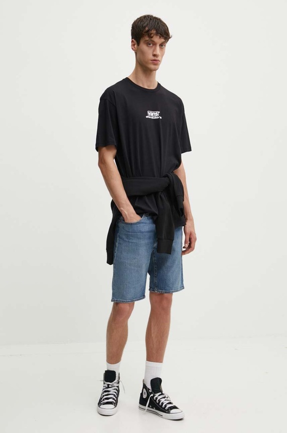 Pamučna majica Vans VN000HFFBLK1 crna AW24